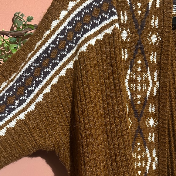 Lucky Brand Brown and White Knit Cardigan - Picture 3 of 4
